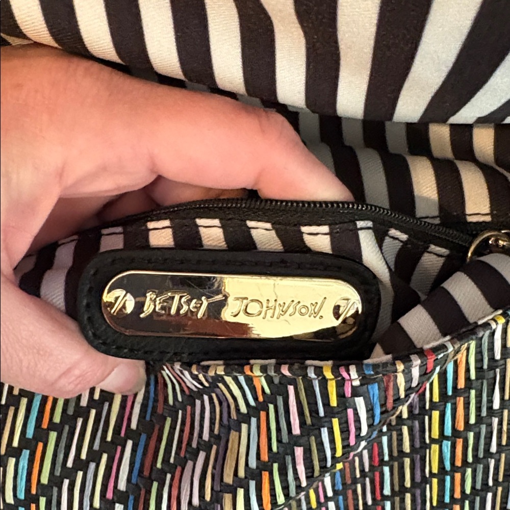 Betsey Johnson Sequin Straw Envelope Crossbody Clutch - Picture 7 of 9